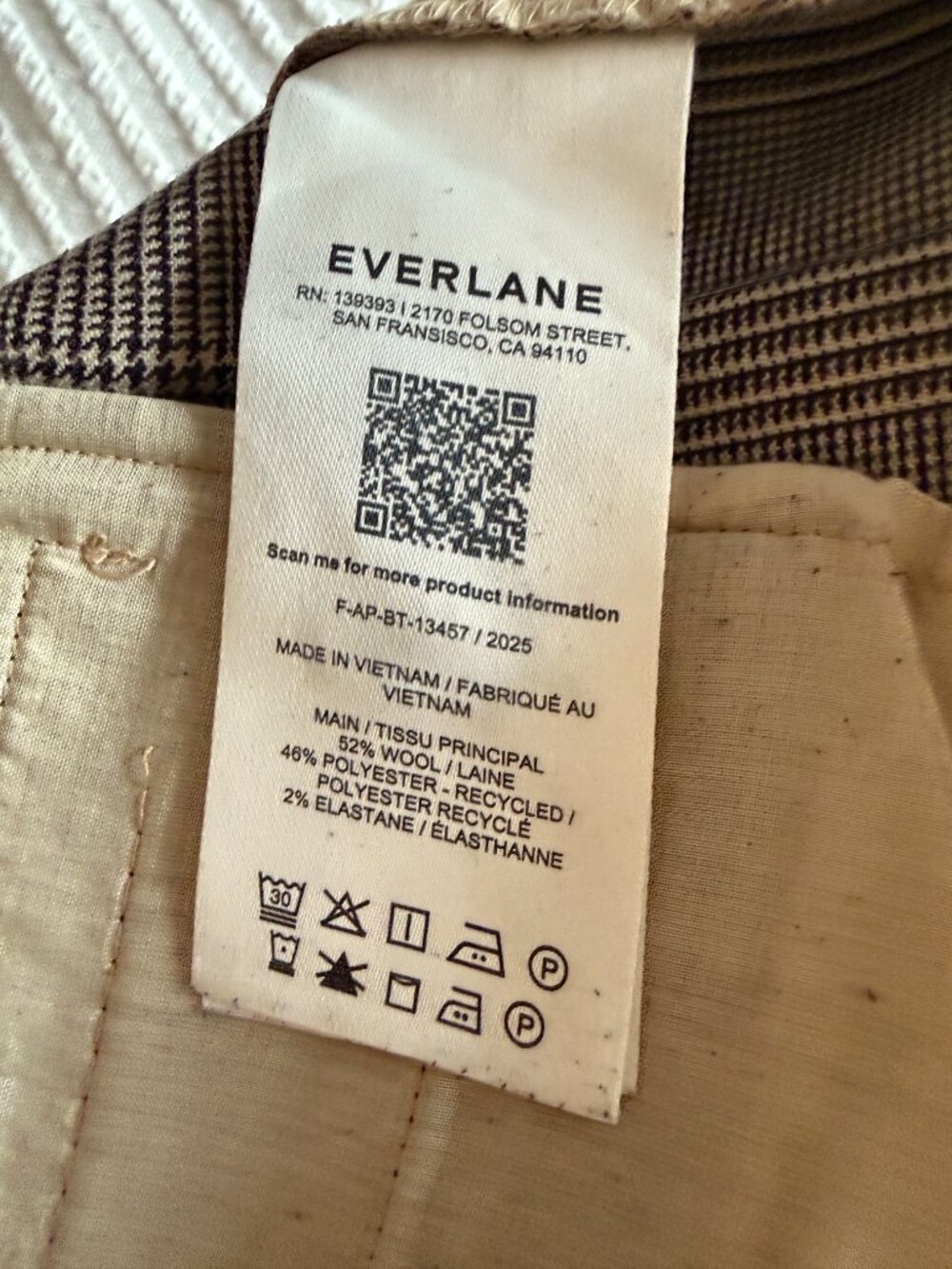 Everlane Straight-Leg Trouser in Tailor Twill (khaki) Size 8 - Picture 10 of 11